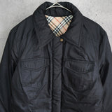 バーバリー ブルーレーベル リバーシブル 中綿ジャケット ノバチェック ベージュ/ブラック - NEWSED