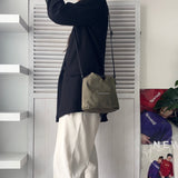 エムエムシックス メゾン マルジェラ ナイロン ジャパニーズバッグ ショルダーバッグ クロスボディ カーキ / オレンジ - NEWSED