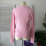 ラルフローレン ロゴ ケーブル編み ニットカーディガン パステルピンク - NEWSED