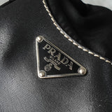 プラダ ポコノ テスート ナイロン レザー ワンショルダーバッグ 三角プレート トライアングルロゴ ブラック - NEWSED