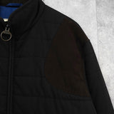 バブアー スエード切り替え キルティングジャケット ブラック - NEWSED