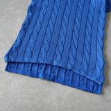 ラルフローレン ロゴ ケーブル編み 半袖 ポロニット ブルー - NEWSED