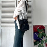 プラダ ポコノ テスート ナイロン 三角プレート ミニ ショルダーバッグ ブラック - NEWSED