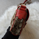 コーチ シグネチャー キャンバス ショルダーバッグ ベージュ / ピンク - NEWSED