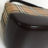 バーバリー ノバチェック ナイロンキャンバス / レザー ワンショルダーバッグ ベージュ / ブラウン - NEWSED