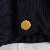 グッチ シェリーライン ウールブレンド ニット カーディガン 金ボタン ネイビー - NEWSED