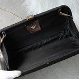 ボッテガ ヴェネタ イントレチャート サテン パーティーバッグ ブラック - NEWSED