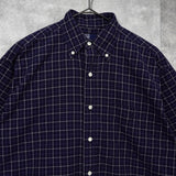 ポロ ラルフローレン ロゴ 刺繍 チェック柄 半袖シャツ ネイビー - NEWSED