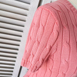 ポロ ラルフローレン ケーブル編み ロゴ 刺繍 半袖ニット ピンク レディース - NEWSED