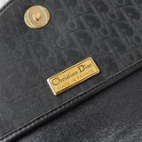 ディオール ヴィンテージ トロッター キャンバス/レザー ショルダーバッグ ブラック - NEWSED