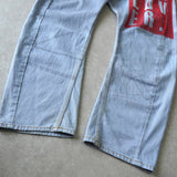 ヴィヴィアン ウエストウッド アングロマニア プリント デニム ジーンズ アイスブルー - NEWSED