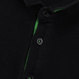 フレッドペリー ロゴ刺繍 半袖ポロシャツ ブラック × グリーン - NEWSED