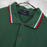 フレッドペリー ロゴ刺繍 半袖ポロシャツ グリーン - NEWSED