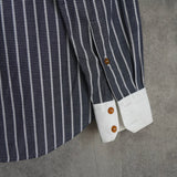 ヴィヴィアン ウエストウッド オーブ ストライプ柄 長袖シャツ クレリックシャツ ブルー - NEWSED