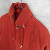 バーバリー ヴィンテージ 中綿ジャケット ミドルコート ホースロゴ 刺繍 イギリス製 レッド - NEWSED