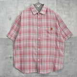 ロエベ アナグラム チェック柄 半袖シャツ ピンク - NEWSED