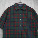 ポロ ラルフローレン ロゴ 刺繍 チェック柄 半袖ポロシャツ グリーン / レッド - NEWSED