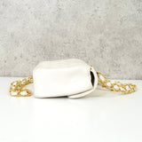 シャネル ターンロック ミニミニマトラッセ ラムスキン チェーンショルダーバッグ ホワイト - NEWSED