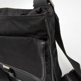 プラダ ポコノ テスート ナイロン 三角プレート ショルダーバッグ ブラック - NEWSED