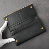 プラダ サフィアーノレザー 二つ折り長財布 ゴールド ブラック ギャランティーカード 箱付き - NEWSED