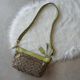 コーチ シグネチャー キャンバス ショルダーバッグ ベージュ / グリーン - NEWSED