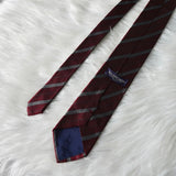 バレンシアガ ヴィンテージ シルク ストライプ柄 ロゴ ネクタイ ワインレッド - NEWSED