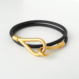 エルメス レザー ジャンボ チョーカー ブレスレット ブラック 箱付き - NEWSED