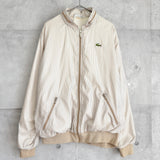 シュミーズ ラコステ ヴィンテージ フランス製 トラックジャケット ブルゾン ロゴパッチ ストライプ柄 ベージュ - NEWSED