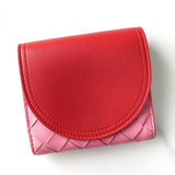 ボッテガ ヴェネタ イントレチャート レザー バイカラー 二つ折り財布 ピンク / レッド - NEWSED