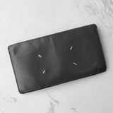 メゾン マルジェラ 四つタグ レザー ロングウォレット 長財布 グレー - NEWSED