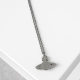 ヴィヴィアン ウエストウッド オーブ ブラック ラインストーン シルバー ネックレス - NEWSED