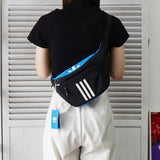 バレンシアガ アディダスコラボ トレフォイルロゴ ナイロン ウエストバッグ ボディバッグ ブラック / ブルー タグ付き未使用品 - NEWSED