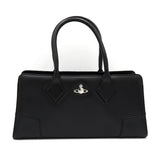 ヴィヴィアン ウエストウッド オーブ レザー ハンドバッグ 自立型 ブラック - NEWSED