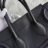 セリーヌ ラゲージ マイクロショッパー レザー ハンドバッグ ブラック - NEWSED