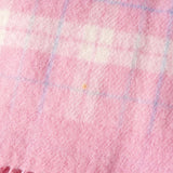 クレージュ ロゴ ウール チェック マフラー ピンク レディース - NEWSED