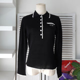 クリスチャン ディオール ロゴ 刺繍 長袖トップス カットソー ブラック レディース - NEWSED