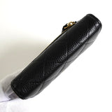 シャネル ココマーク マトラッセ キャビアスキン コンパクトウォレット 三つ折り財布 ブラック - NEWSED