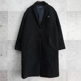 フレッドペリー ロゴ刺繍 起毛 ロングコート コクーンコート チェスターコート ブラック - NEWSED