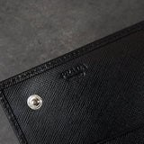 プラダ サフィアーノ レザー 二つ折り財布 長財布 ブラック - NEWSED