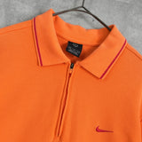 ナイキ ゴルフ スウッシュロゴ ハーフジップ 半袖ポロシャツ オレンジ - NEWSED