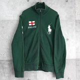 ポロ ラルフローレン ロゴ 刺繍 スウェット トラックジャケット グリーン - NEWSED