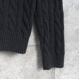 ポロ ラルフローレン ポニーロゴ ケーブル編み ニット ダークグレー - NEWSED