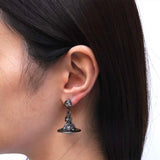 ヴィヴィアン ウエストウッド オーブ ラインストーン ピアス ガンメタル - NEWSED