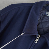 ポロバイラルフローレン ウールジャケット ブルゾン ロゴ 刺繍 キルティング裏地 ネイビー - NEWSED