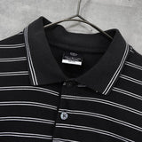 ナイキ ロゴ ボーダー 半袖ポロシャツ ブラック - NEWSED