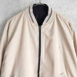 ラコステ リバーシブル ブルゾン スタジャン ロゴパッチ ダークネイビー/ベージュ - NEWSED