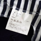 プレイ コムデギャルソン ハートロゴ タートルネック ボーダー柄 異素材切り替え ニット ネイビー - NEWSED