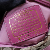 コーチ シグネチャー キャンバス ハンドバッグ ピンク ベージュ - NEWSED