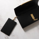 サルバトーレ フェラガモ ガンチーニ レザー 長財布 ブラック パスケース付き 箱付き - NEWSED