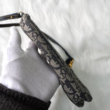 ディオール トロッター キャンバス / レザー サドルバッグ アクセサリーポーチ ハンドバッグ グレー / ネイビー - NEWSED